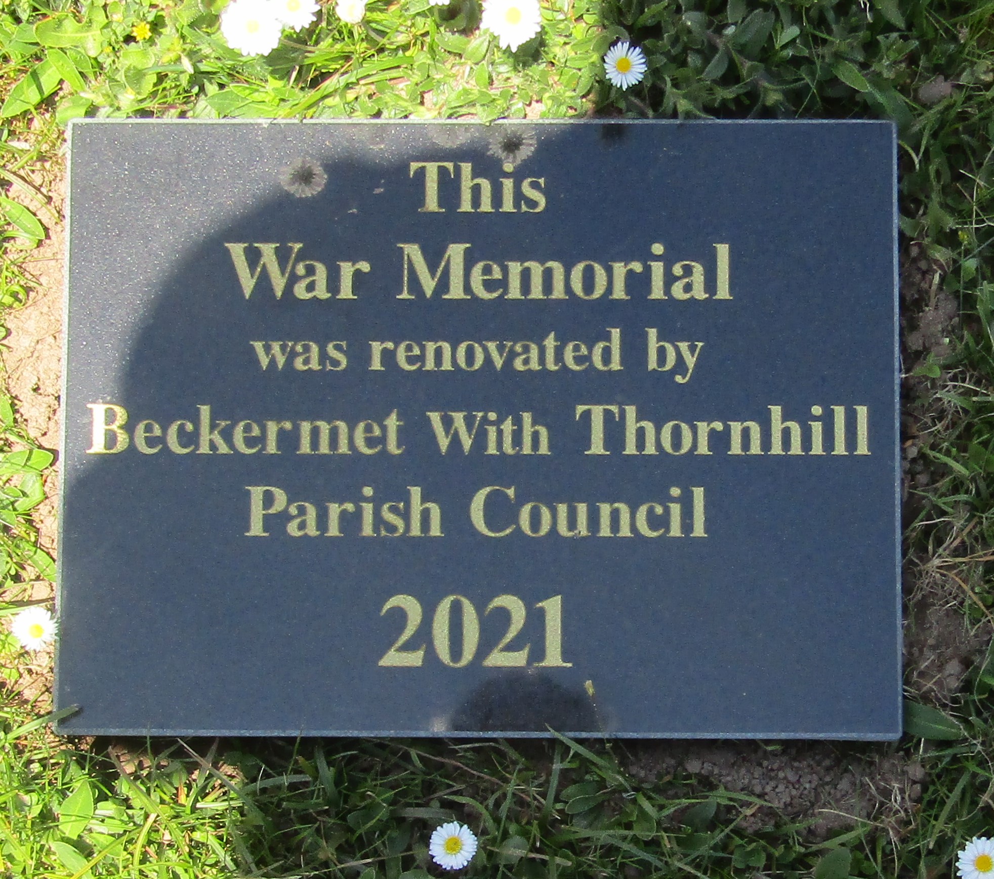War Memorial Names plaque